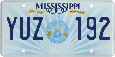 MS license plate YUZ192