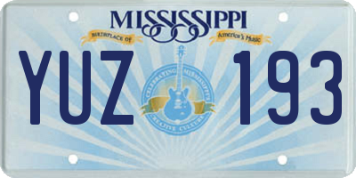 MS license plate YUZ193
