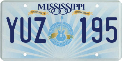 MS license plate YUZ195