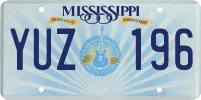 MS license plate YUZ196