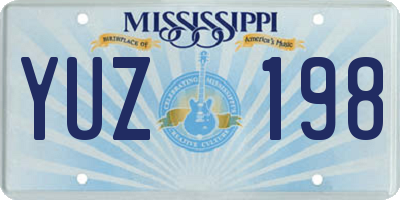 MS license plate YUZ198