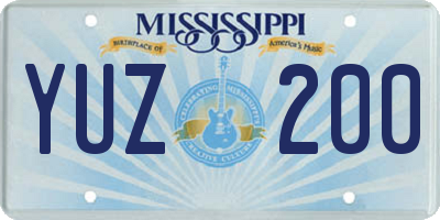 MS license plate YUZ200