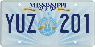 MS license plate YUZ201