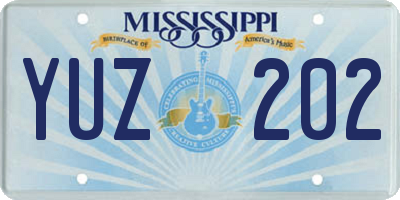 MS license plate YUZ202