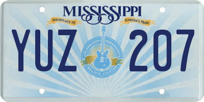 MS license plate YUZ207