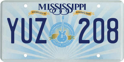 MS license plate YUZ208