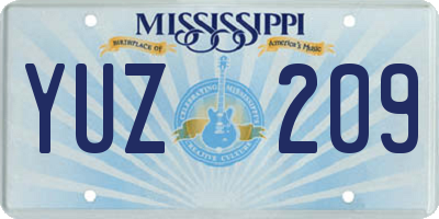 MS license plate YUZ209