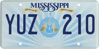 MS license plate YUZ210