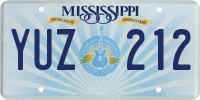 MS license plate YUZ212