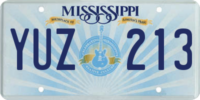 MS license plate YUZ213