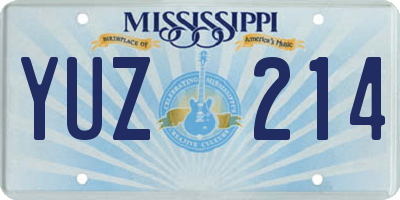 MS license plate YUZ214