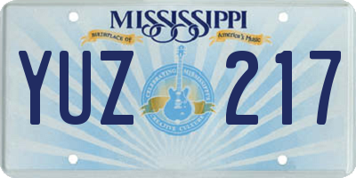 MS license plate YUZ217