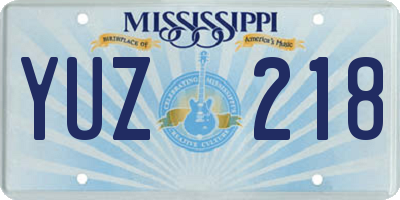 MS license plate YUZ218