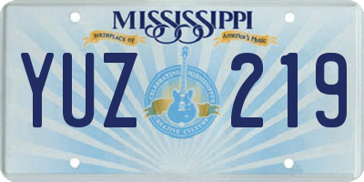 MS license plate YUZ219