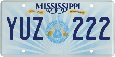 MS license plate YUZ222
