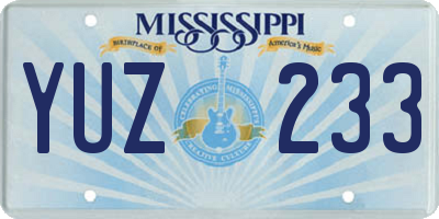 MS license plate YUZ233