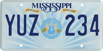 MS license plate YUZ234
