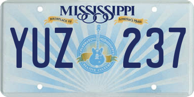 MS license plate YUZ237
