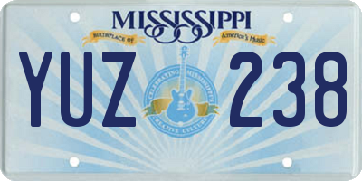 MS license plate YUZ238