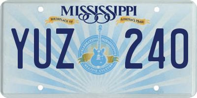 MS license plate YUZ240