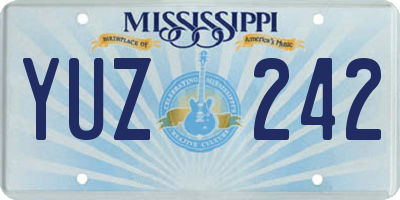 MS license plate YUZ242