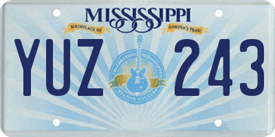 MS license plate YUZ243