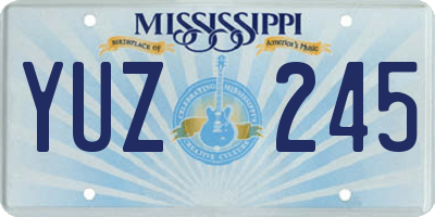 MS license plate YUZ245