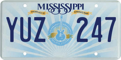 MS license plate YUZ247