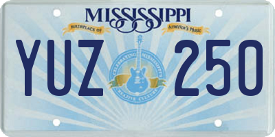 MS license plate YUZ250