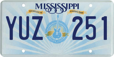 MS license plate YUZ251