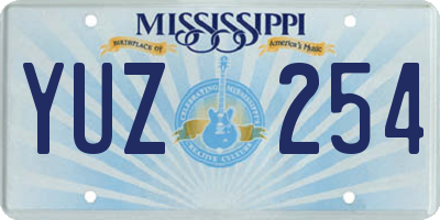 MS license plate YUZ254