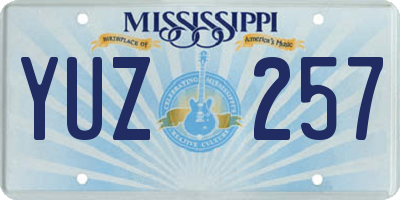 MS license plate YUZ257