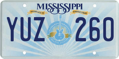 MS license plate YUZ260
