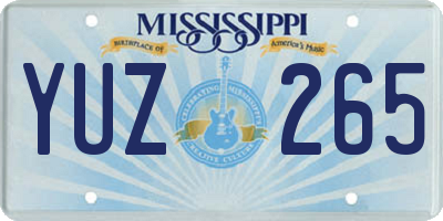 MS license plate YUZ265