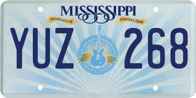 MS license plate YUZ268