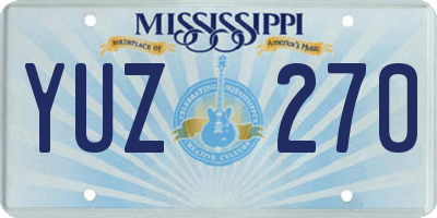 MS license plate YUZ270
