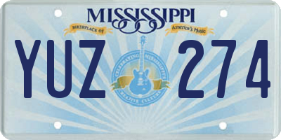 MS license plate YUZ274