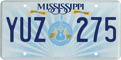 MS license plate YUZ275
