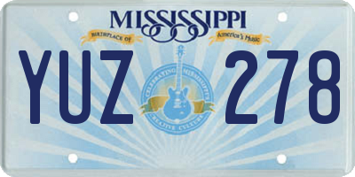 MS license plate YUZ278