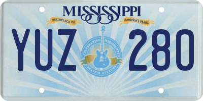 MS license plate YUZ280