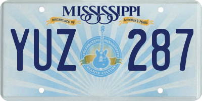 MS license plate YUZ287