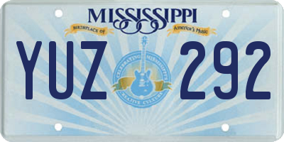MS license plate YUZ292