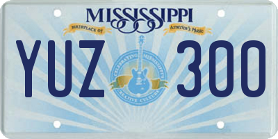 MS license plate YUZ300
