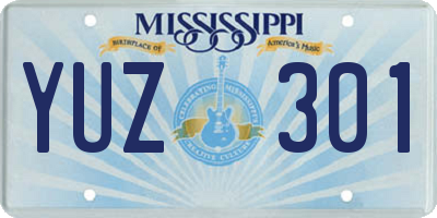 MS license plate YUZ301