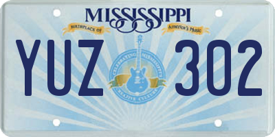 MS license plate YUZ302