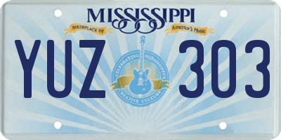 MS license plate YUZ303