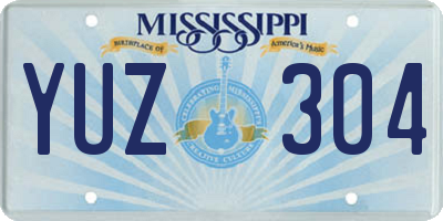 MS license plate YUZ304