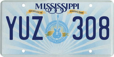MS license plate YUZ308