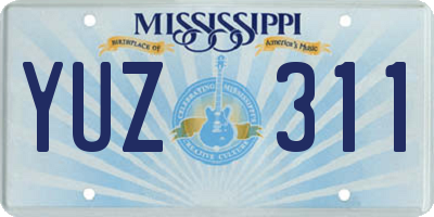 MS license plate YUZ311