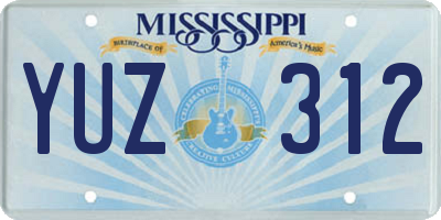 MS license plate YUZ312